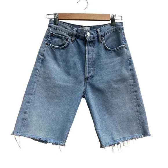 AGOLDE 90's Denim Shorts Size 24 in Blue Riptide High Rise- Bloggers Favorite